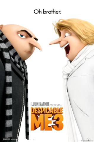 Despicable Me 3 Movie Poster featuring two men looking at each other.